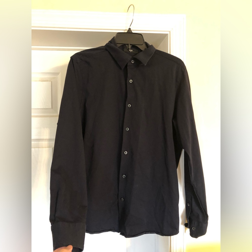 UNIQLO Men’s Slim-Fit Long-Sleeve Shirt Size Medium Dark Navy